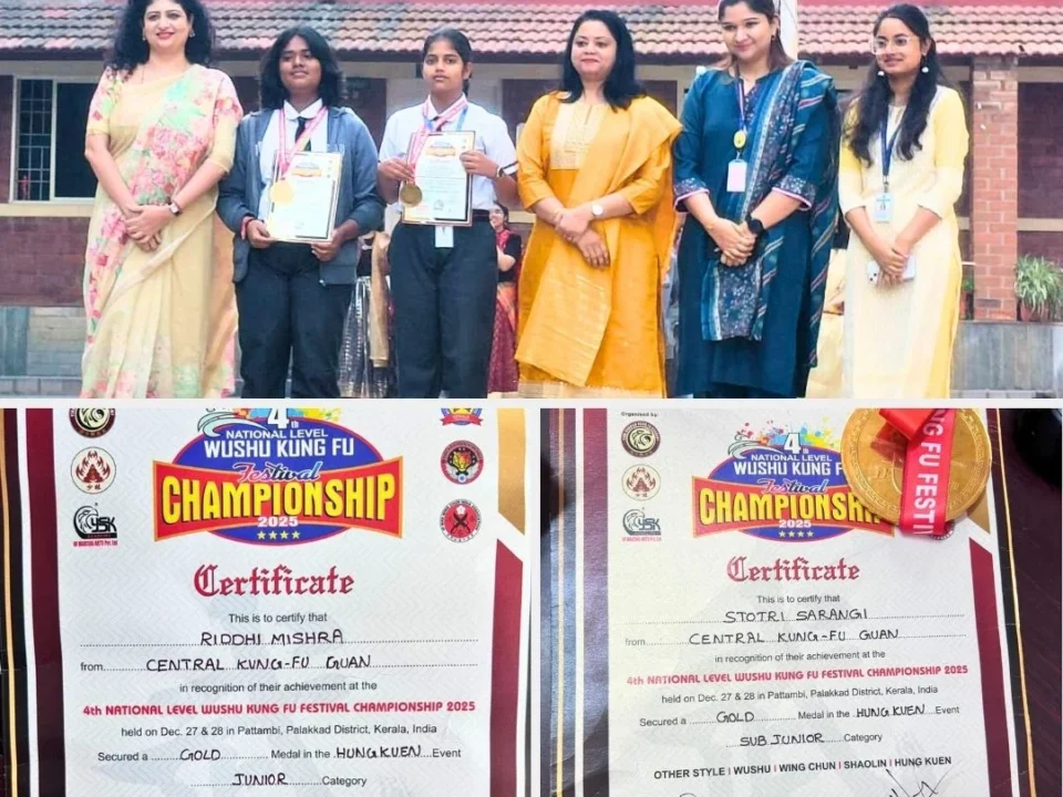 WGS Gold Medal Winners at National Wushu Kung Fu Championship WGS Best CBSE School Whitefield January 2026