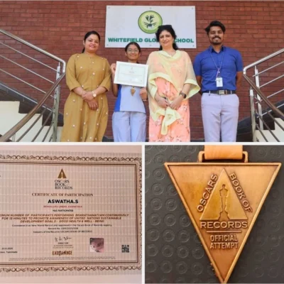 Aswatha’s Achievement recognized by the Oscars Book of Records